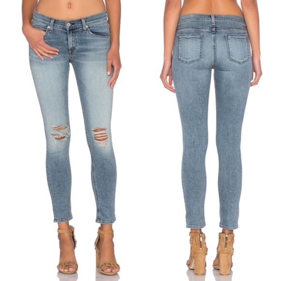 rag & bone Denim - Rag & Bone Destroyed Capri Skinny Jeans Blue Sz 29